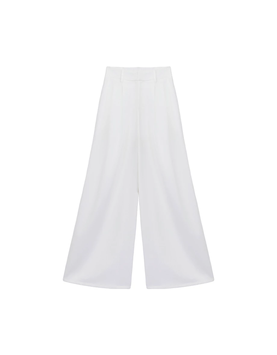 Basic Front Pleated Tailored Wide Leg Trousers Pants Basic Front Pleated Tailored Wide Leg Trousers Pants