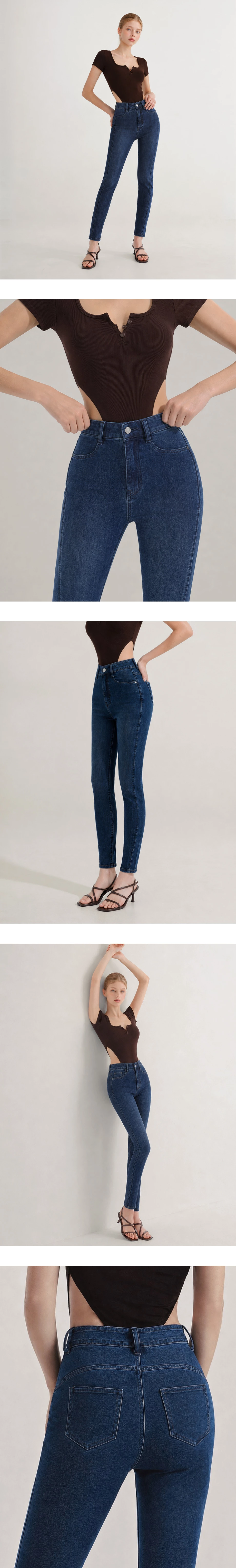 【Den!m LITE】High Waist Sculpting V Back Skinny Jeans Denim Flare Pants 【Den!m LITE】High Waist Sculpting V Back Skinny Jeans Denim Flare Pants