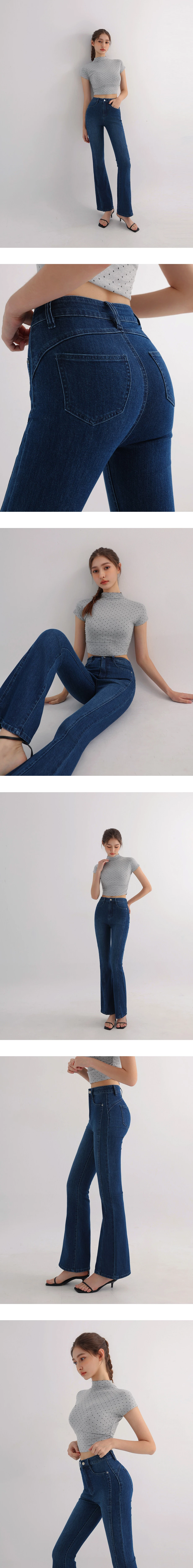 【Den!m LITE】High Waist Sculpting Contour Skinny Jeans Denim Flare Pants 【Den!m LITE】High Waist Sculpting Contour Skinny Jeans Denim Flare Pants