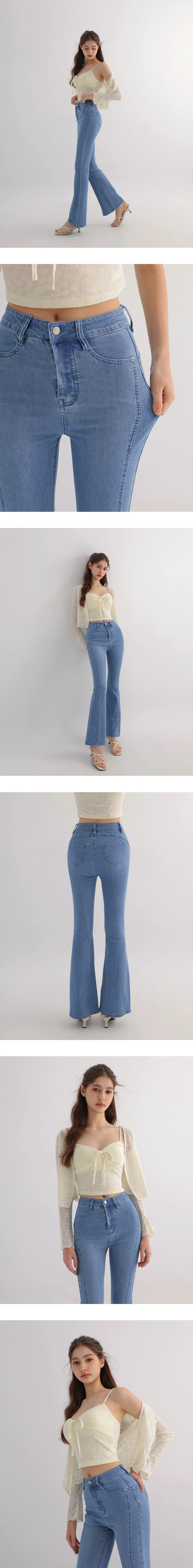 【Den!m LITE】High Waist Sculpting Contour Skinny Jeans Denim Flare Pants 【Den!m LITE】High Waist Sculpting Contour Skinny Jeans Denim Flare Pants