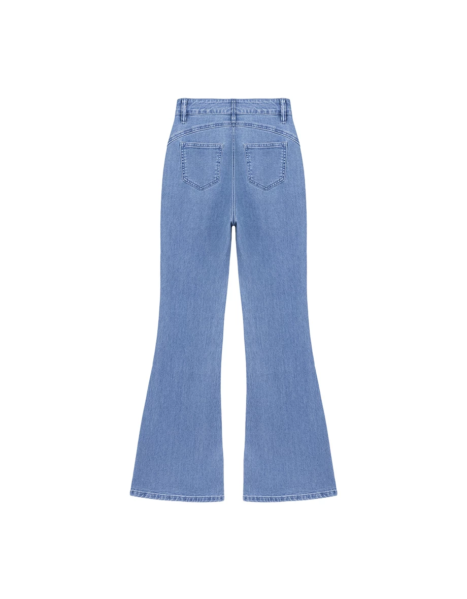 【Den!m LITE】High Waist Sculpting Contour Skinny Jeans Denim Flare Pants 【Den!m LITE】High Waist Sculpting Contour Skinny Jeans Denim Flare Pants