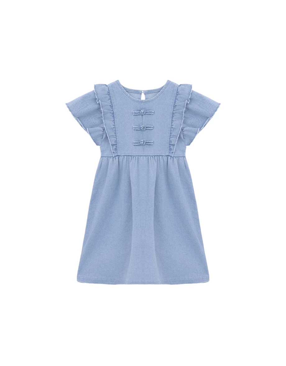 Denim Family CNY Qipao DRESS Ruffle Flutter Sleeve Jeans Cheongsam (Kids Girls) Denim Family CNY Qipao DRESS Ruffle Flutter Sleeve Jeans Cheongsam (Kids Girls)