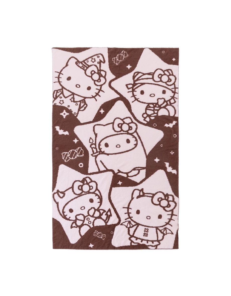 【Hello Kitty】滿版毛織圖案絨毛毯