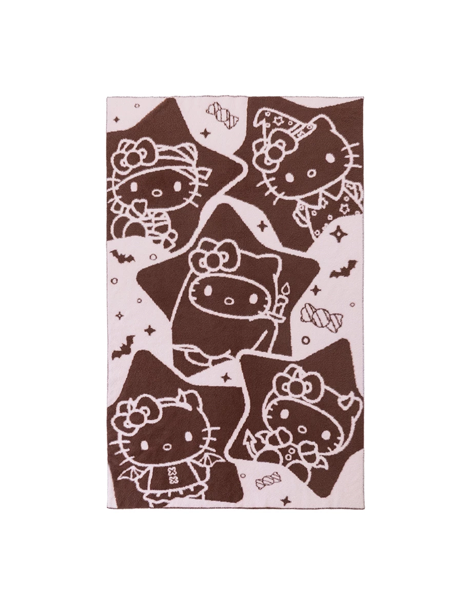 【Hello Kitty】滿版毛織圖案絨毛毯