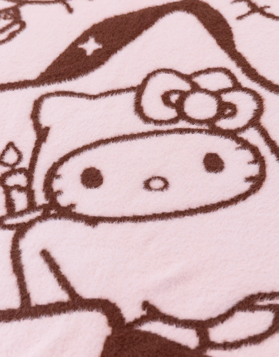 【Hello Kitty】滿版毛織圖案絨毛毯