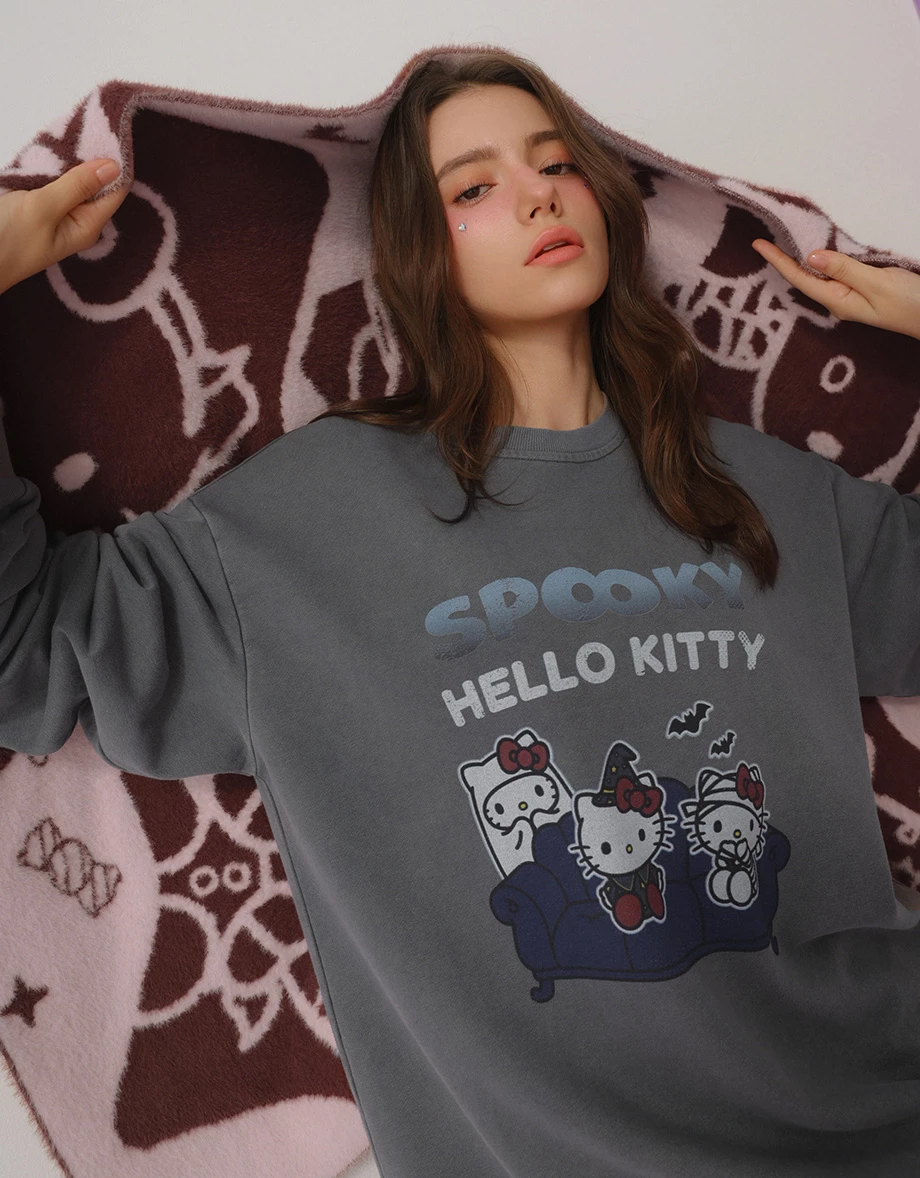 【Hello Kitty】滿版毛織圖案絨毛毯