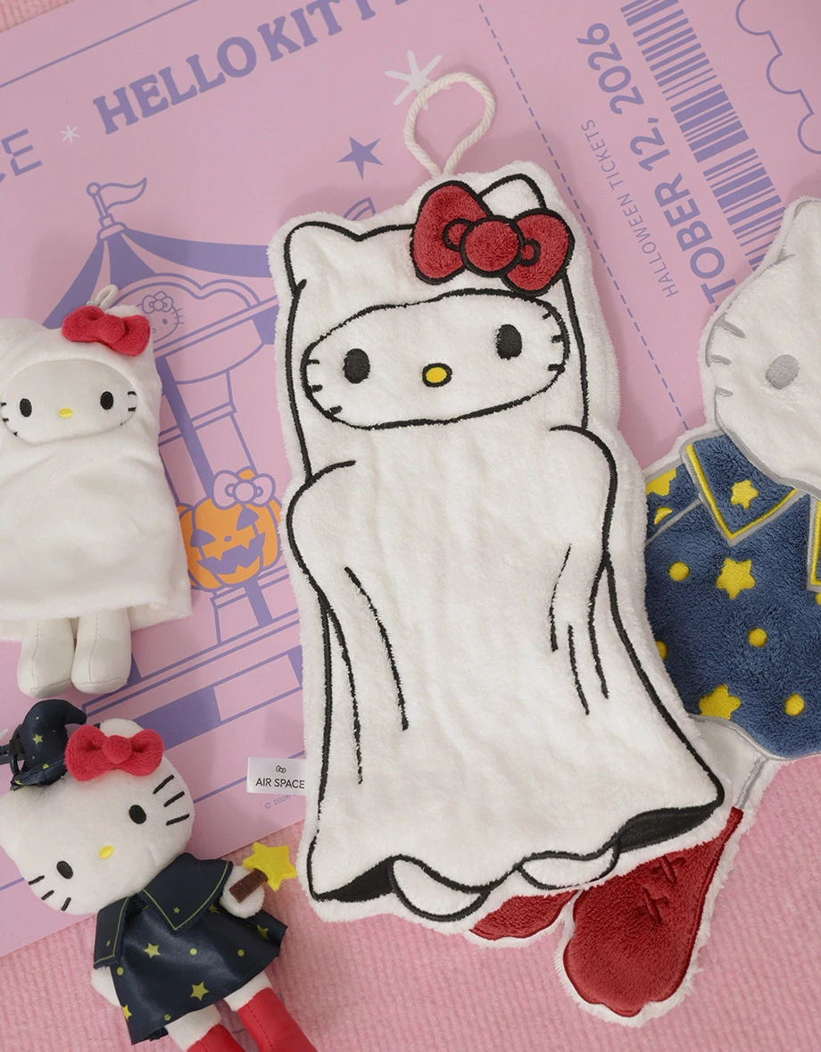 【Hello Kitty】長腿Kitty造型細絨擦手巾 【Hello Kitty】長腿Kitty造型細絨擦手巾