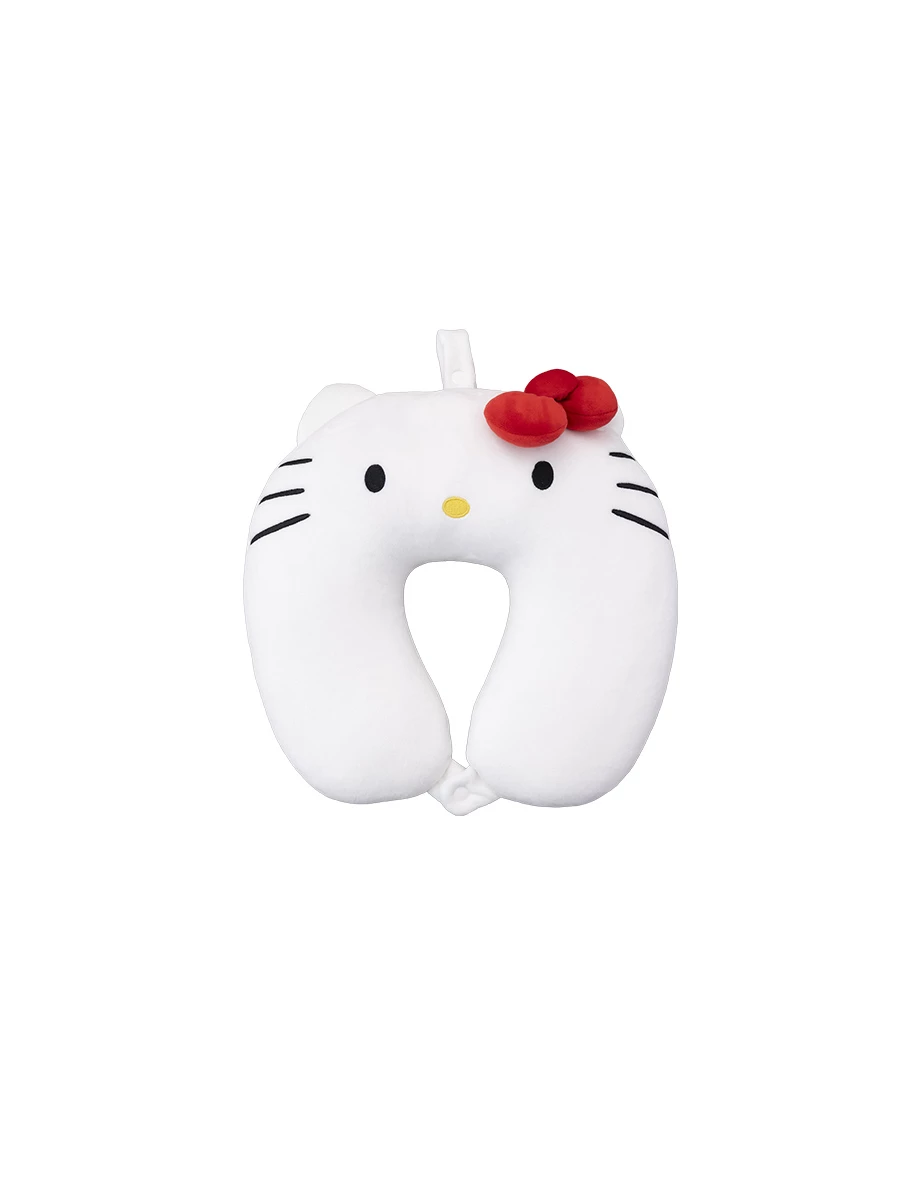 【Hello Kitty】一體式翻面收納細絨造型頸枕