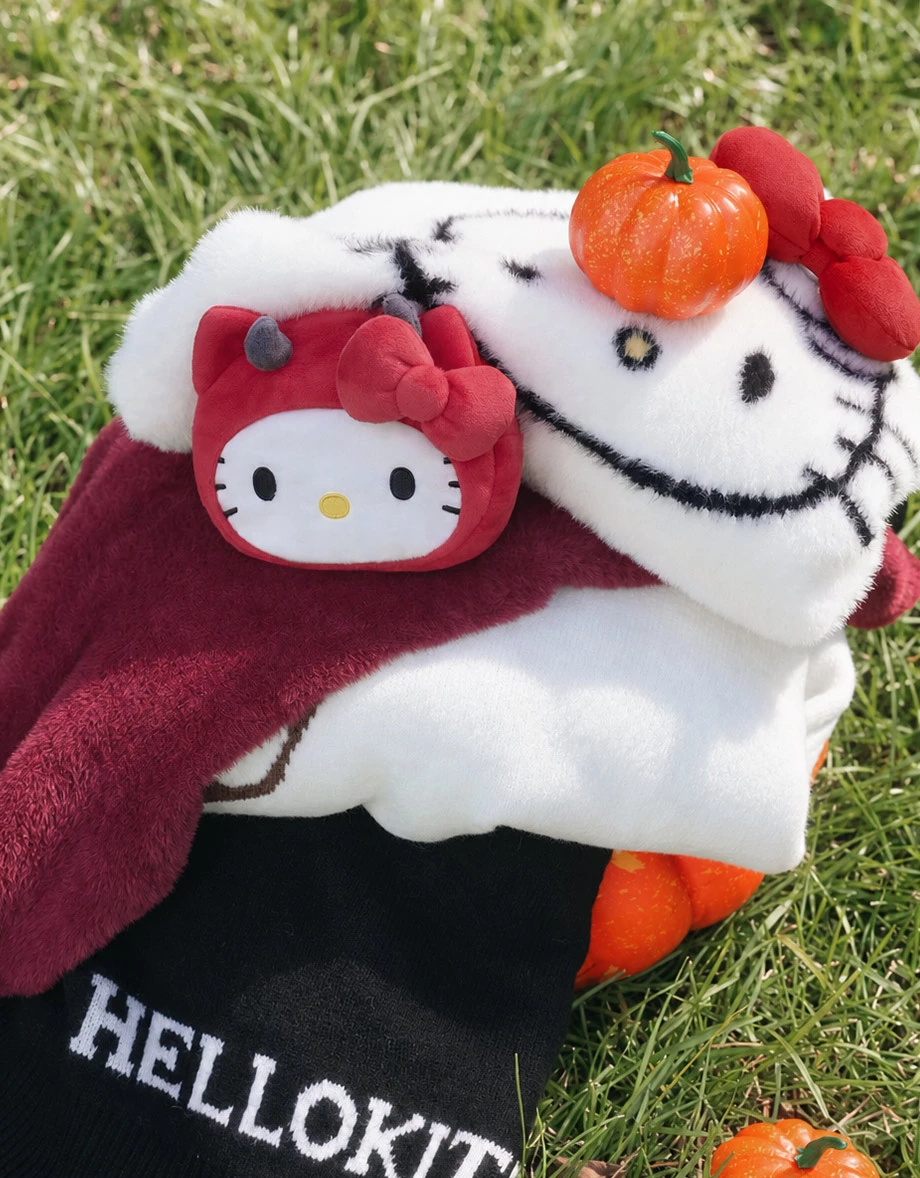 【Hello Kitty】一體式翻面收納購物袋絨毛大頭吊飾 【Hello Kitty】一體式翻面收納購物袋絨毛大頭吊飾