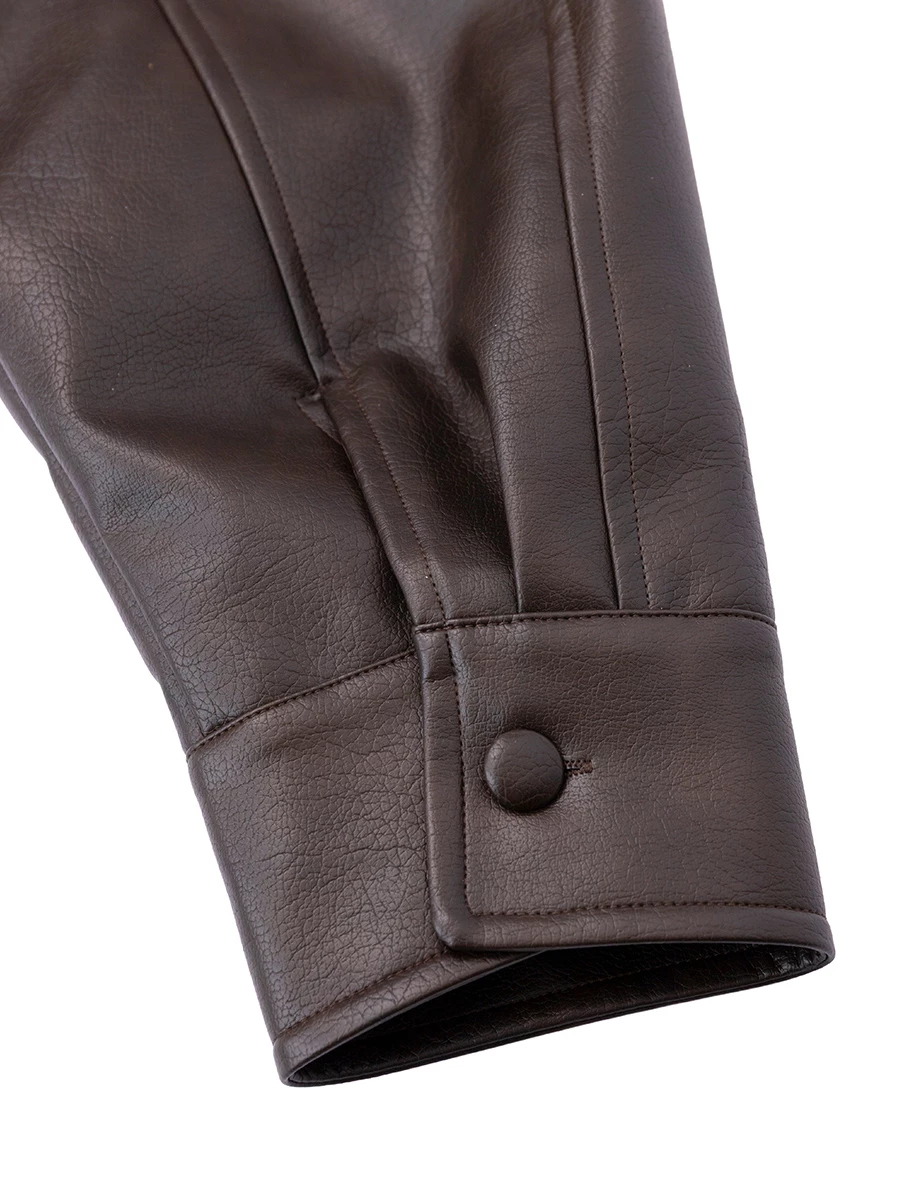 Asymmetric Zip Funnel Neck Elastic Hem Faux Leather Biker Jacket Asymmetric Zip Funnel Neck Elastic Hem Faux Leather Biker Jacket