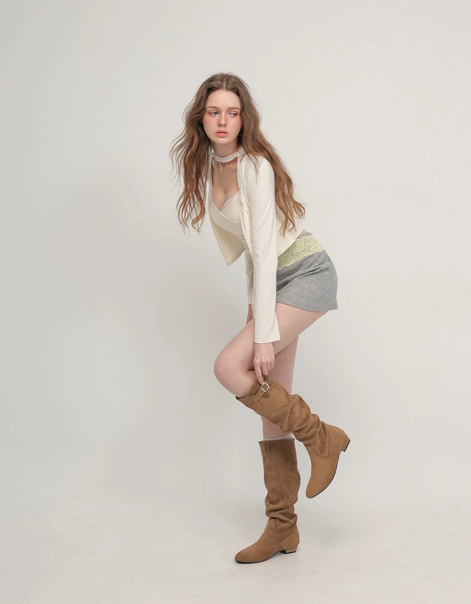 Open Front Cardigan and Mesh Cross Ruched Padded Cami Top Set Wear (with Neck Scarf) Open Front Cardigan and Mesh Cross Ruched Padded Cami Top Set Wear (with Neck Scarf)
