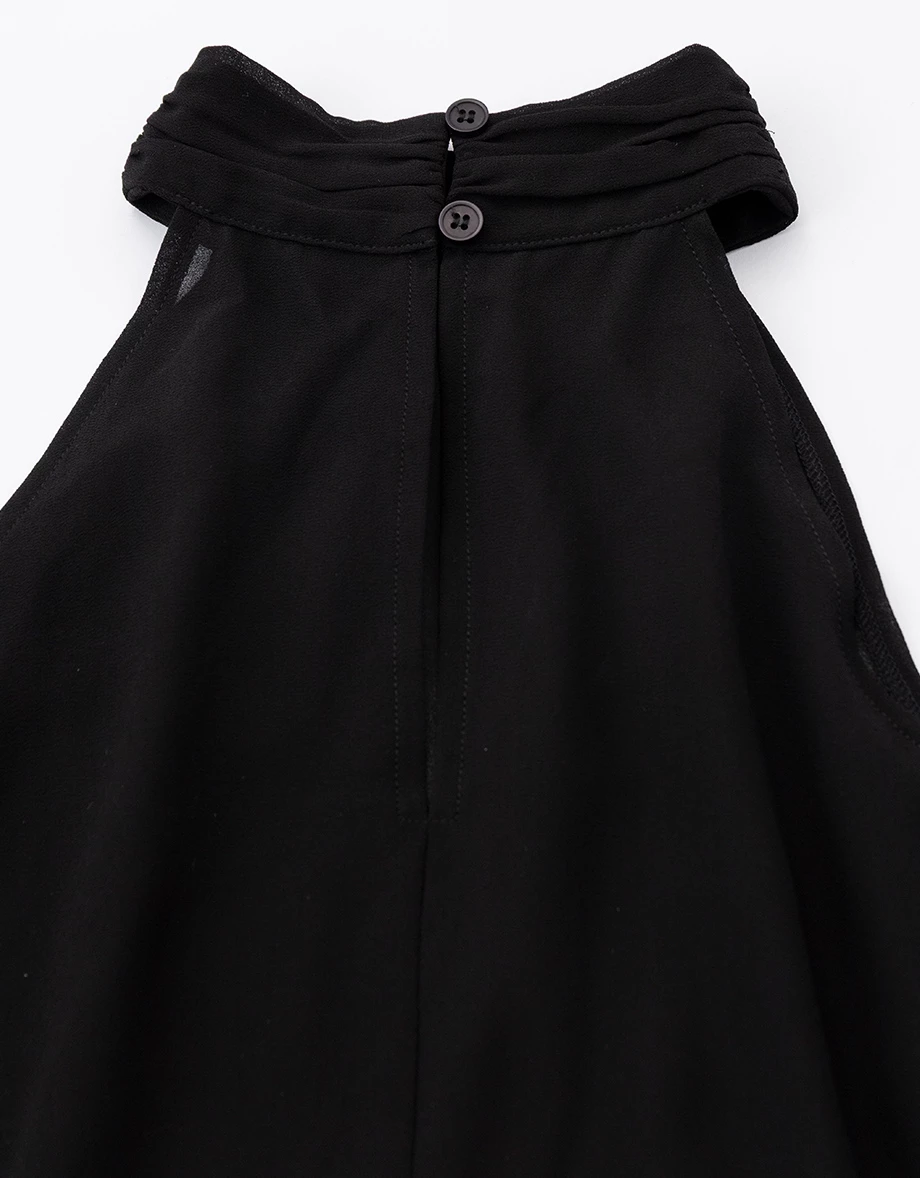 Ruched High Neck Cold Shoulder Sheer Chiffon Long Sleeve Padded Bra Top Ruched High Neck Cold Shoulder Sheer Chiffon Long Sleeve Padded Bra Top