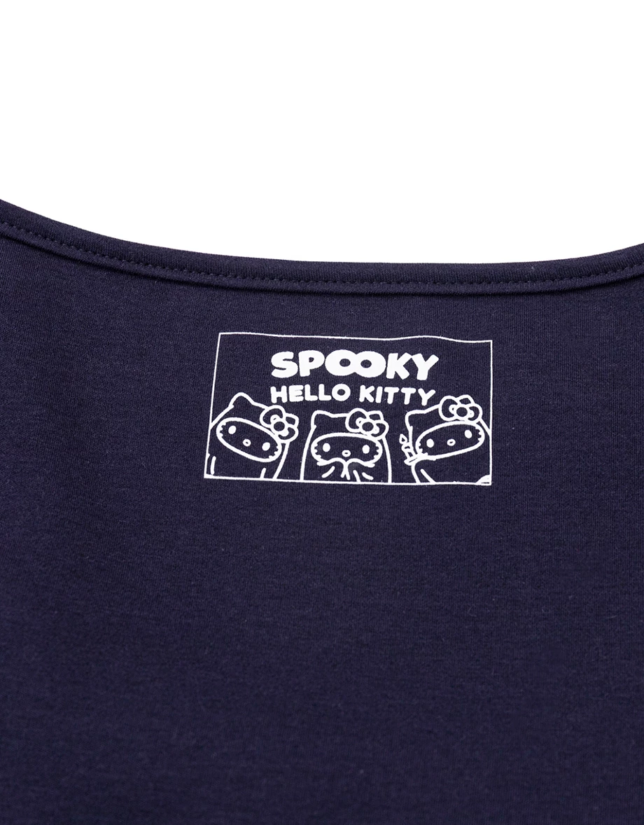 【Hello Kitty】滿版印花細肩帶背心圓領綁帶長袖開襟衫套裝 【Hello Kitty】滿版印花細肩帶背心圓領綁帶長袖開襟衫套裝