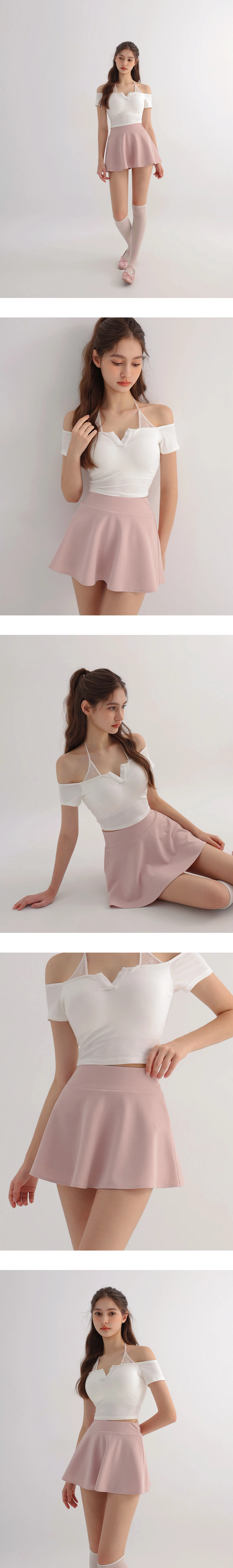 【纖女級2.0】高腰收腹微開衩傘擺褲裙