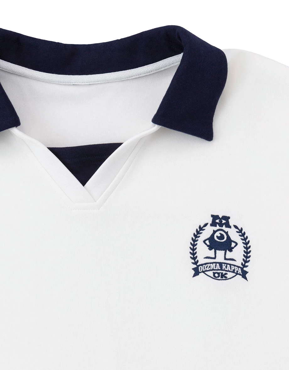【迪士尼系列】怪獸大學 學院風撞色POLO領刺繡圖字長袖上衣(男款) 【迪士尼系列】怪獸大學 學院風撞色POLO領刺繡圖字長袖上衣(男款)