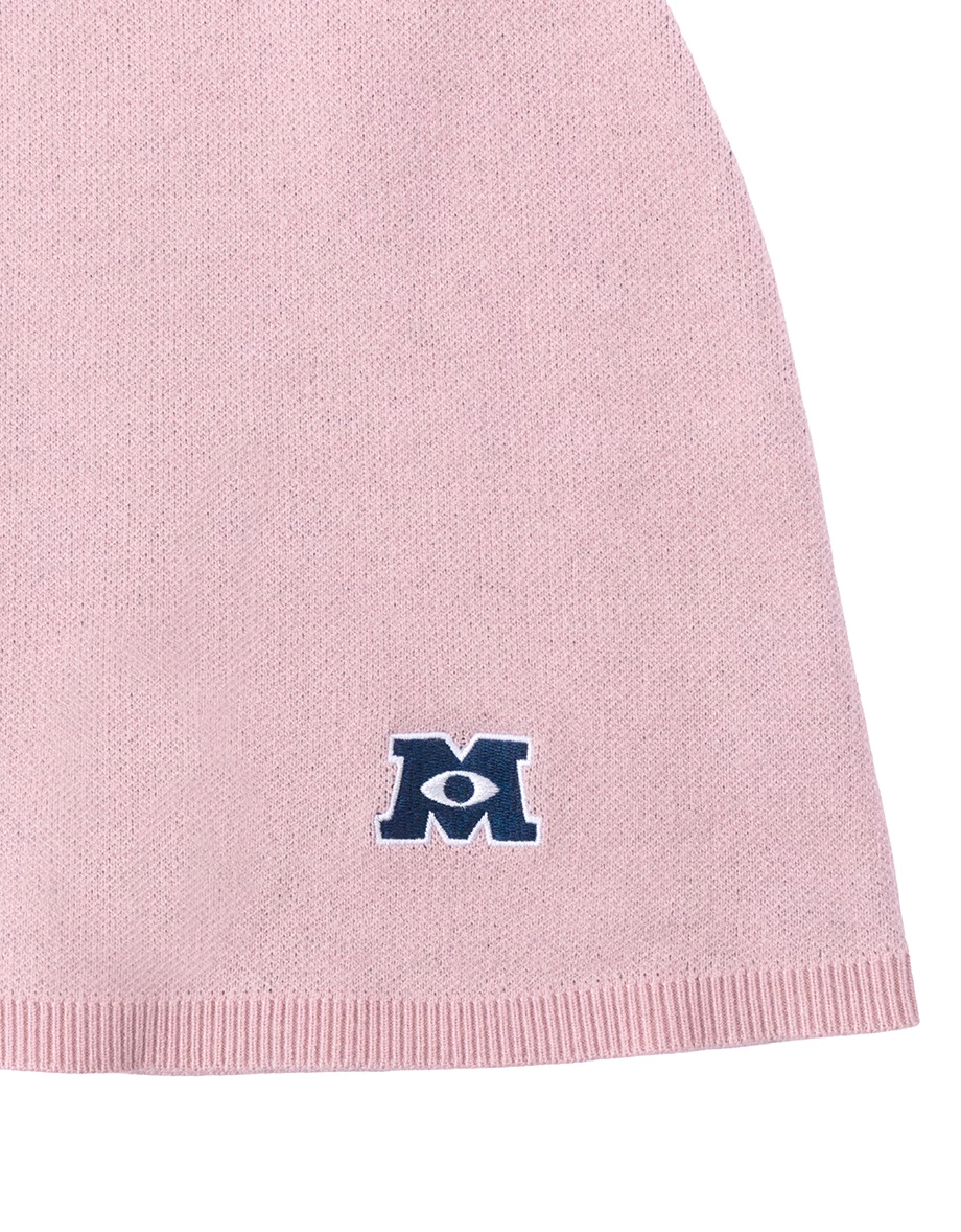 【迪士尼系列】怪獸大學 刺繡LOGO撞色線條腰頭針織短裙