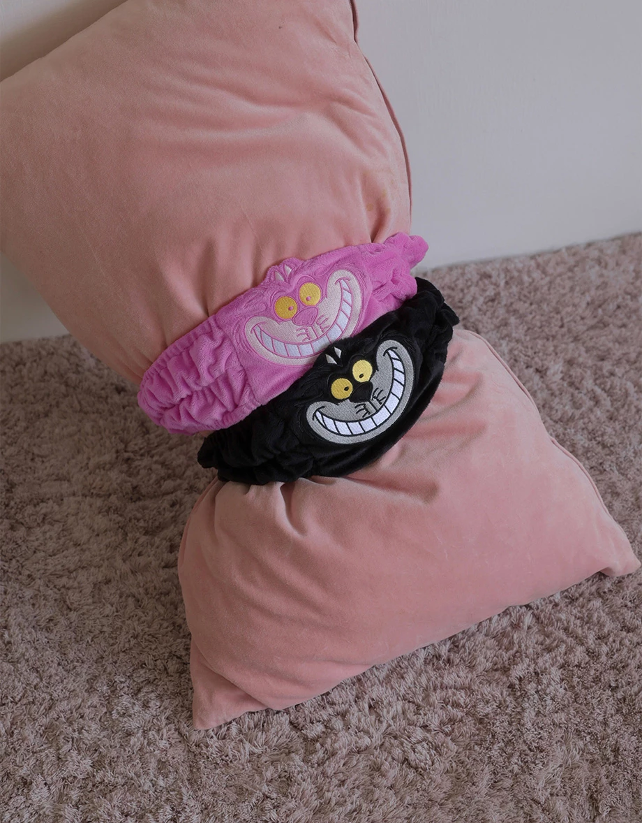 【迪士尼系列】愛麗絲 妙妙貓款刺繡造型洗臉髮帶