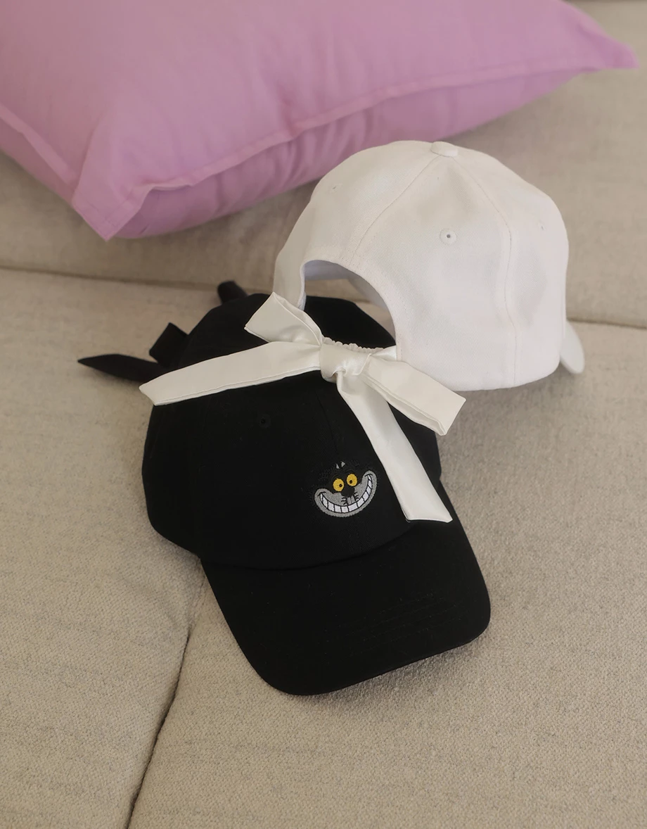 【迪士尼系列】愛麗絲 妙妙貓款刺繡圖案棒球帽