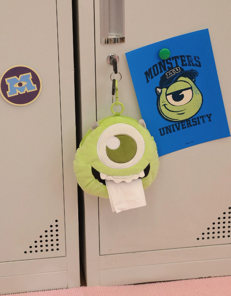 【迪士尼系列】怪獸大學 麥克款刺繡絨毛造型面紙套吊飾