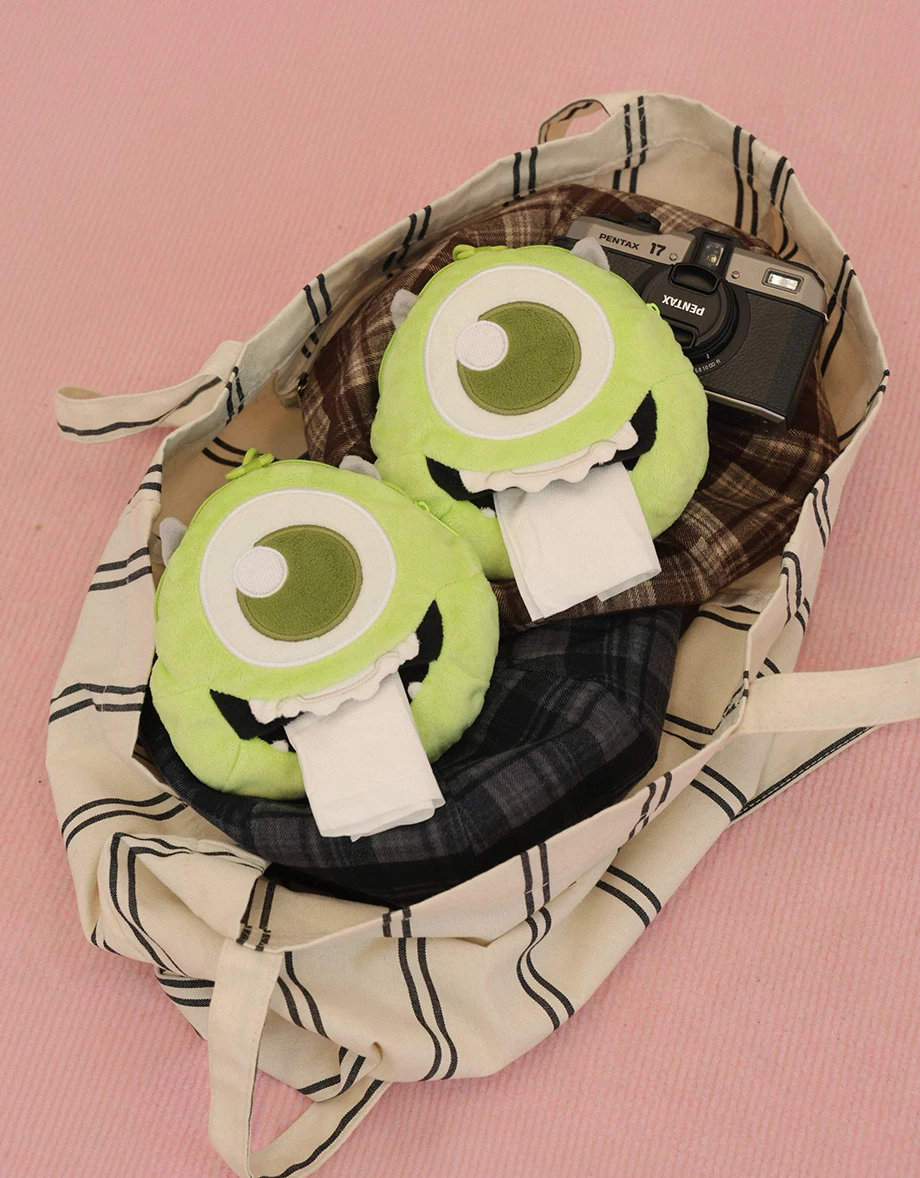 【迪士尼系列】怪獸大學 麥克款刺繡絨毛造型面紙套吊飾 【迪士尼系列】怪獸大學 麥克款刺繡絨毛造型面紙套吊飾
