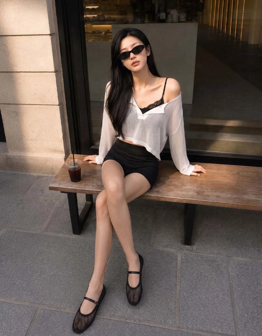 Henley Neck Sheer Slub Knit Crop Cardigan Top Henley Neck Sheer Slub Knit Crop Cardigan Top