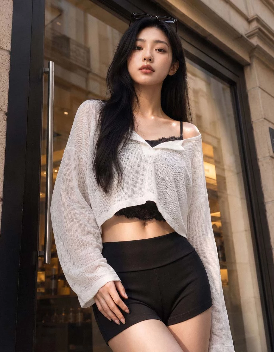 Henley Neck Sheer Slub Knit Crop Cardigan Top Henley Neck Sheer Slub Knit Crop Cardigan Top
