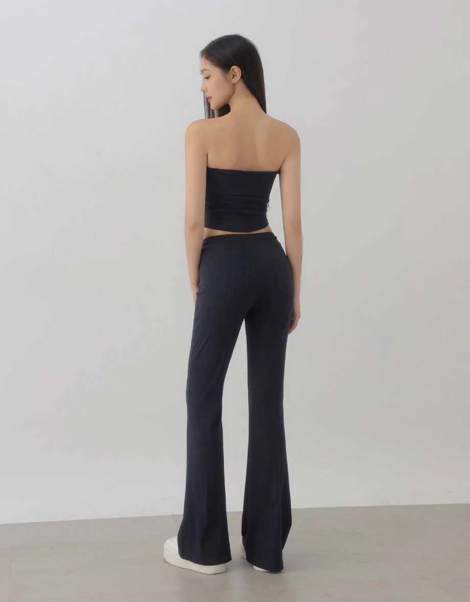 AIR SPACE Logo Embroidered Fold Over Padded Tube Top