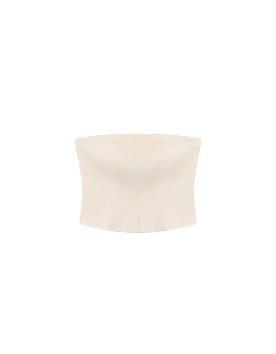 Faux Suede Back Zipper Padded Bandeau Top Faux Suede Back Zipper Padded Bandeau Top