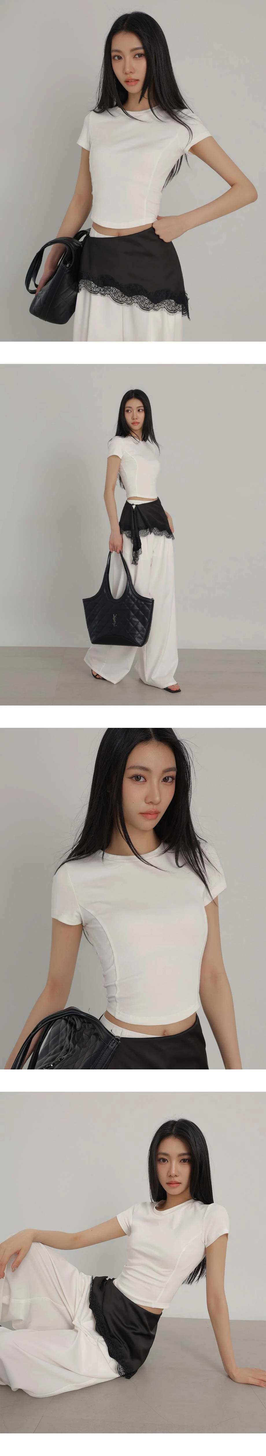 【CLEANFIT】Basic Crew Neck Curved Hem Fitted Padded Bra Top 【CLEANFIT】Basic Crew Neck Curved Hem Fitted Padded Bra Top