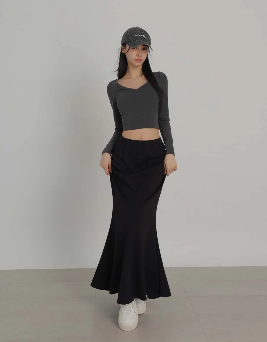 【CLEANFIT】Basic V Neck Long Sleeve Fitted Padded Bra Top 【CLEANFIT】Basic V Neck Long Sleeve Fitted Padded Bra Top