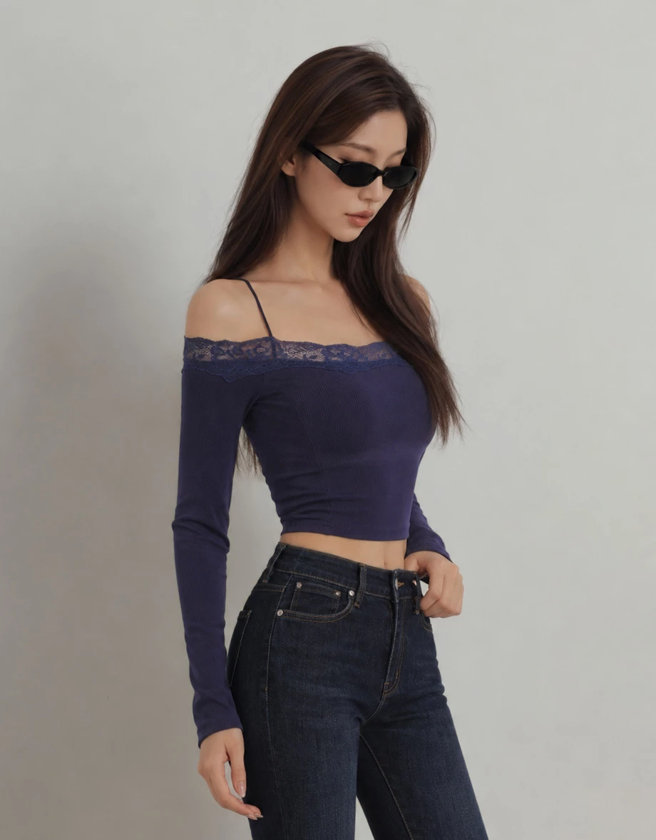 Lace Trim Off Shoulder Cami Straps Ribbed Padded Bra Top Lace Trim Off Shoulder Cami Straps Ribbed Padded Bra Top