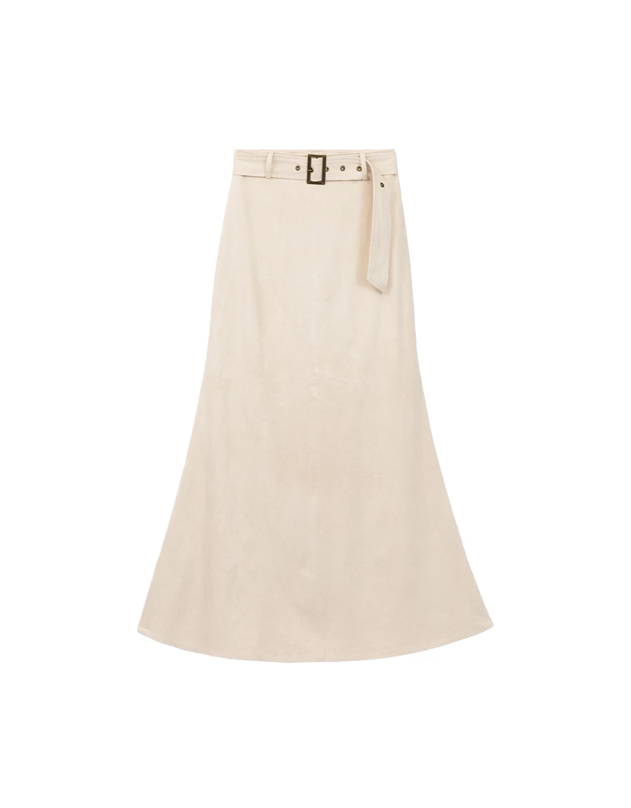 Faux Suede Mermaid A Line Maxi Skirt (with Belt) Faux Suede Mermaid A Line Maxi Skirt (with Belt)