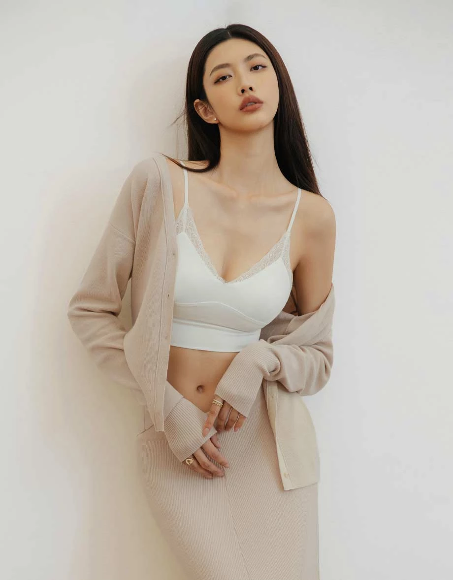 【IHUA Deisgn】Elastic Waist Ribbed Knit A Line Maxi Skirt