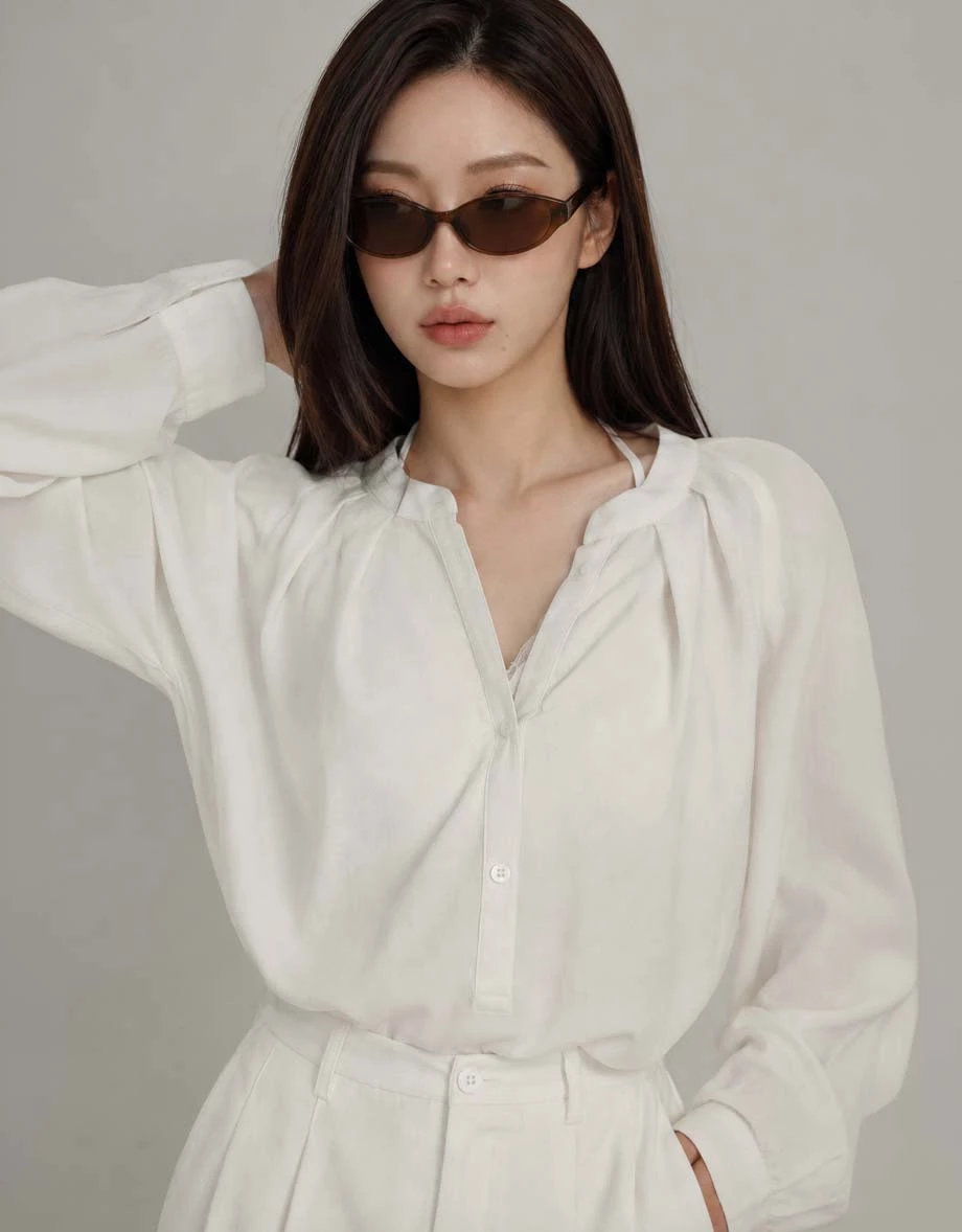 High Waist Pleated Rolled Hem Elastic Back Tailored Shorts