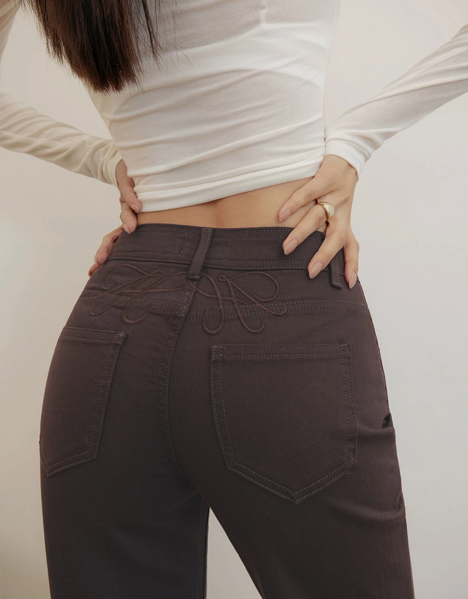 【IHUA Deisgn】Mid Waist Flared Wide Leg Pants with Pockets 【IHUA Deisgn】Mid Waist Flared Wide Leg Pants with Pockets