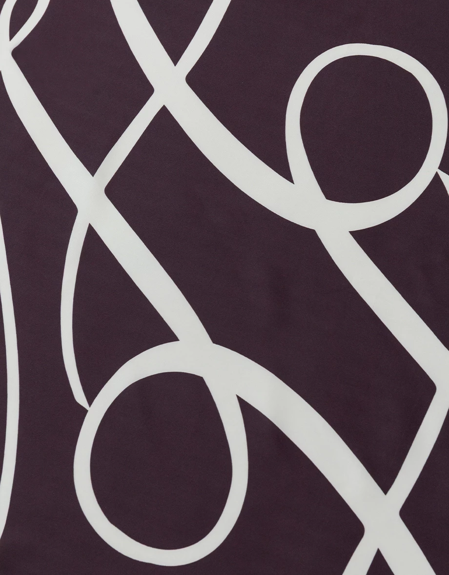 【IHUA Deisgn】Contrast Border Abstract Line Logo Silk Scarf 【IHUA Deisgn】Contrast Border Abstract Line Logo Silk Scarf