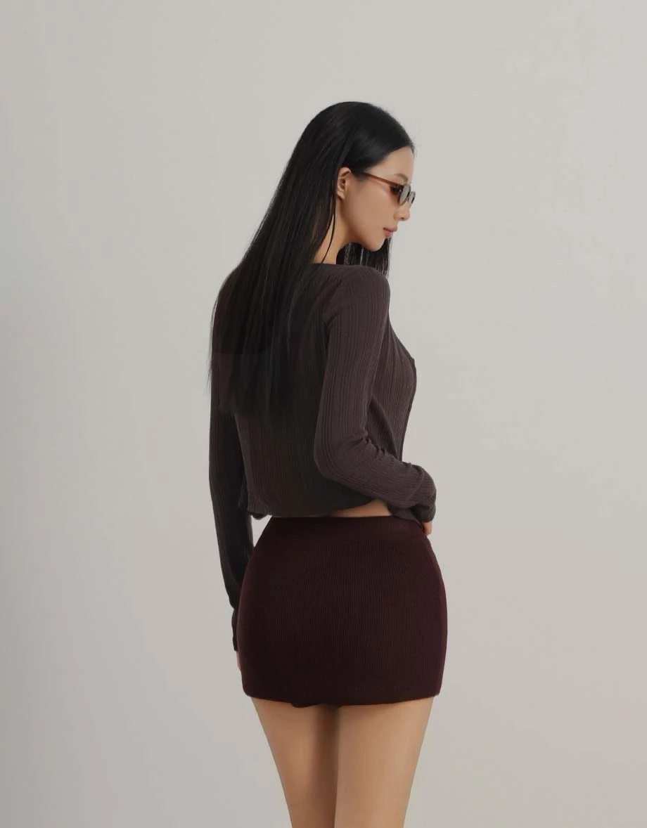 蕾絲 V領抓皺細肩帶背心長袖短版羅紋開襟衫套裝