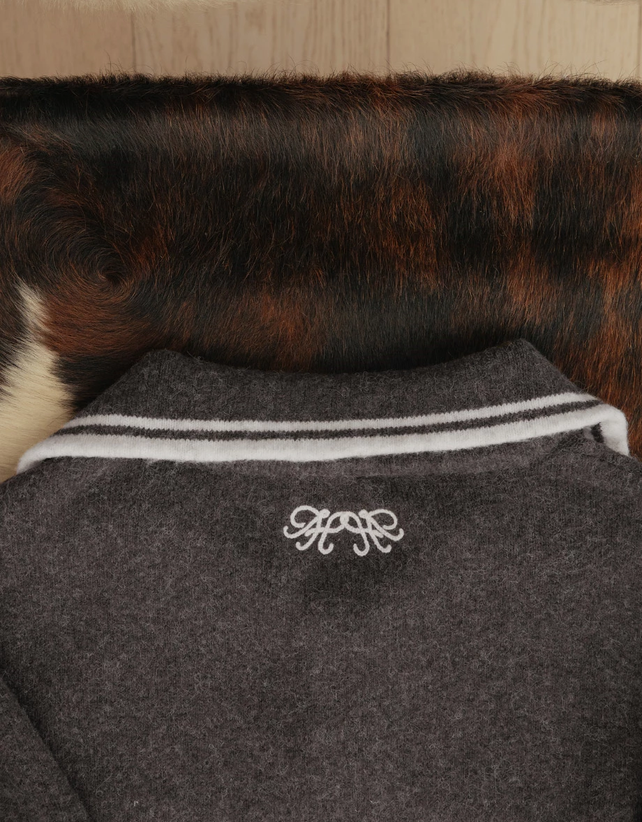 【IHUA Deisgn】Contrast Trim Half Zip Collared Knit Sweater 【IHUA Deisgn】Contrast Trim Half Zip Collared Knit Sweater