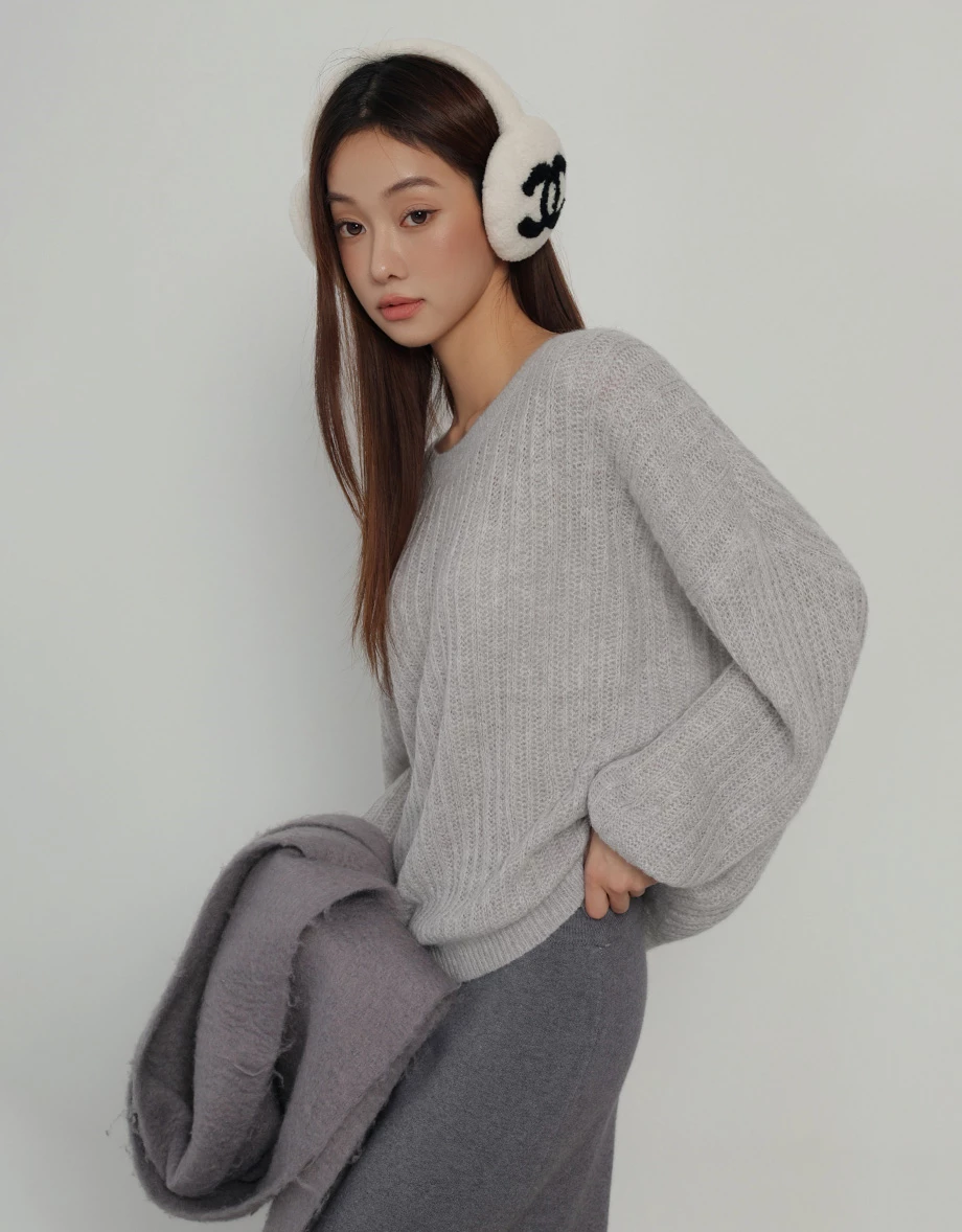 Sheer Open Knit Drop Shoulder Oversized Crew Neck Sweater Sheer Open Knit Drop Shoulder Oversized Crew Neck Sweater