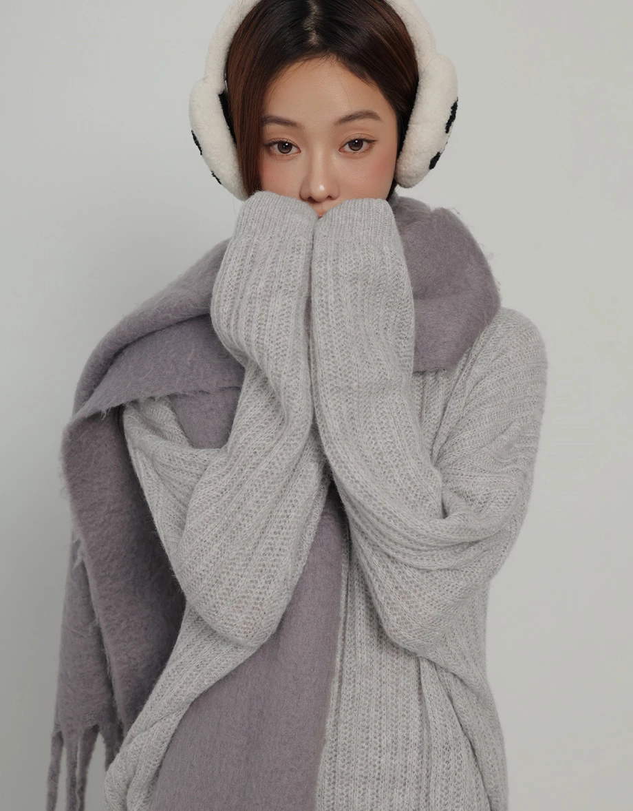 Sheer Open Knit Drop Shoulder Oversized Crew Neck Sweater Sheer Open Knit Drop Shoulder Oversized Crew Neck Sweater