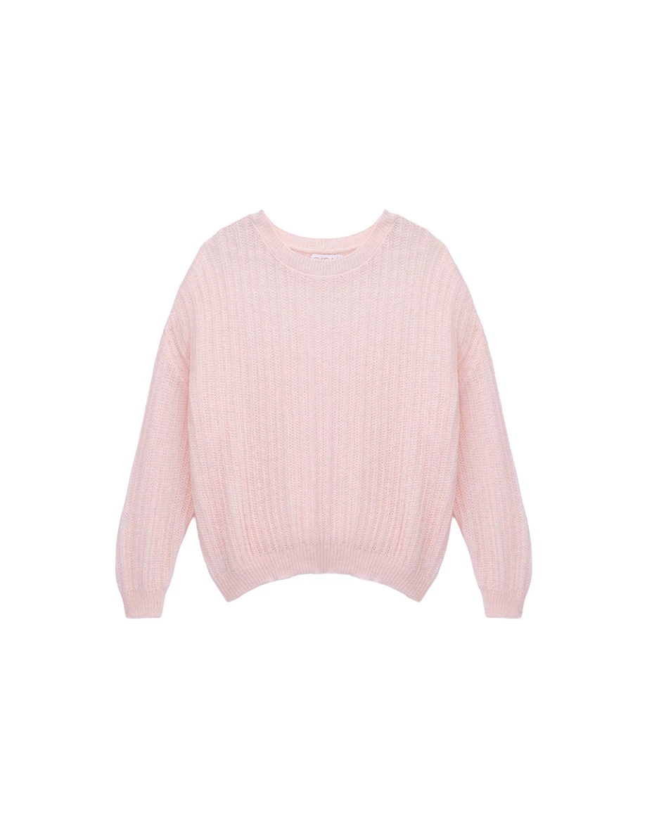 Sheer Open Knit Drop Shoulder Oversized Crew Neck Sweater Sheer Open Knit Drop Shoulder Oversized Crew Neck Sweater