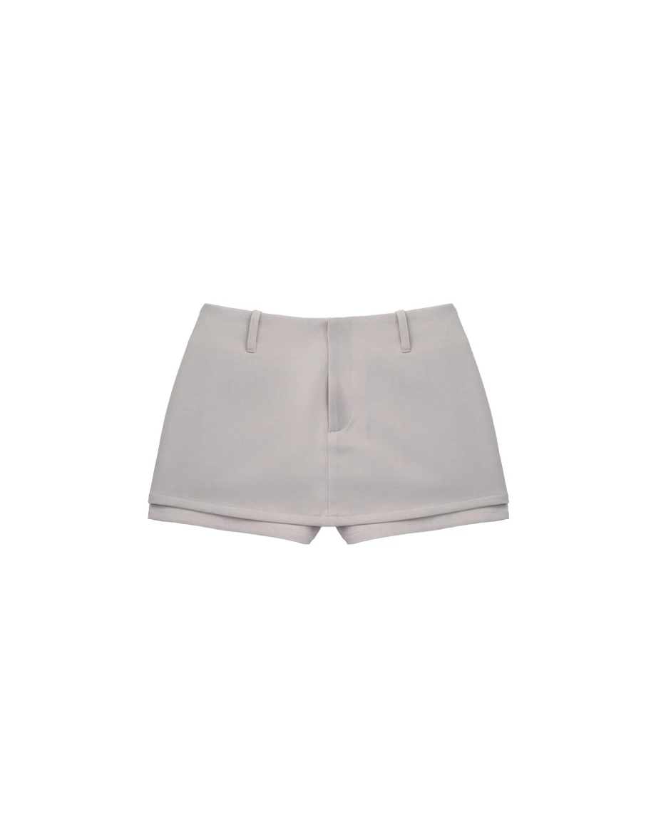 Layered Double Hem Tailored Mini Skort