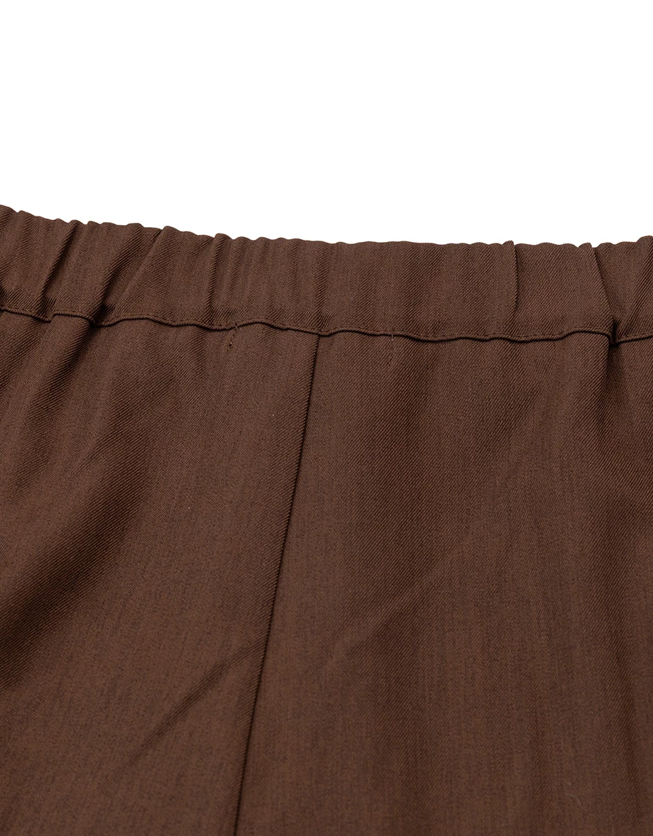High Waist Elastic Back Flared Tailored Trousers