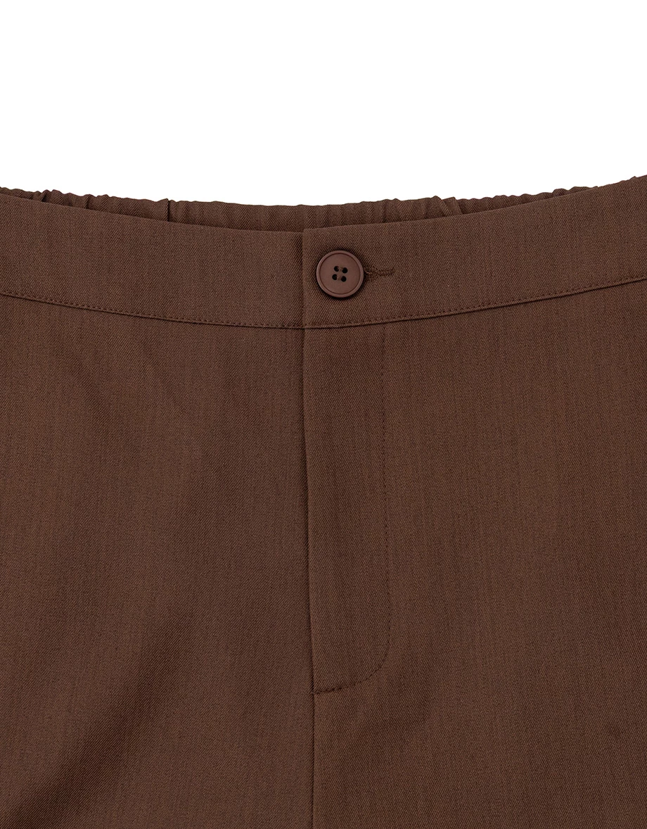 High Waist Elastic Back Flared Tailored Trousers