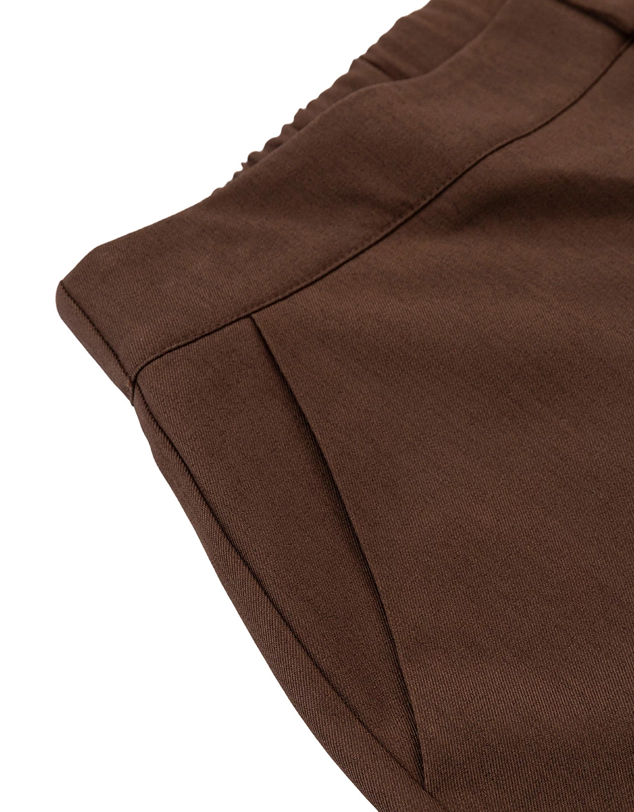 High Waist Elastic Back Flared Tailored Trousers