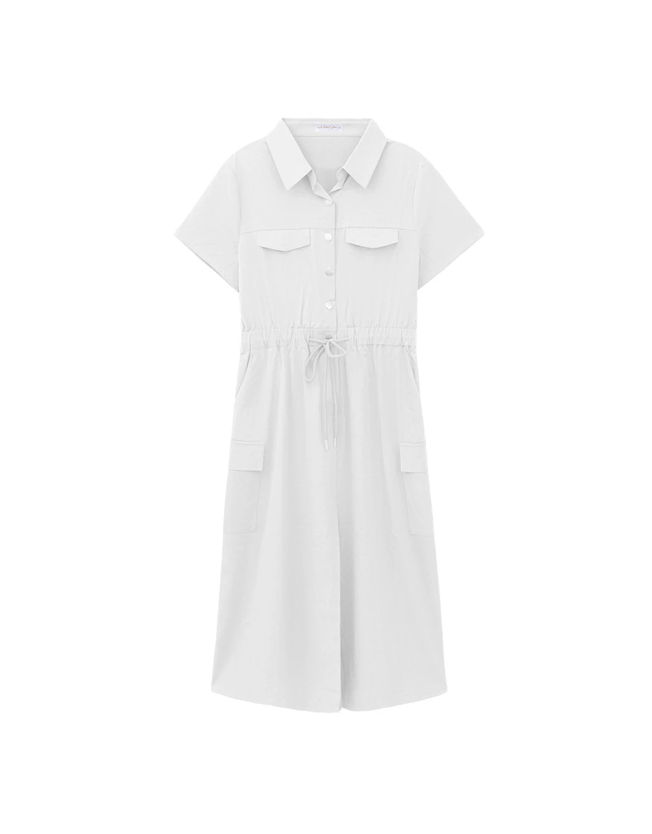Snap Button Collared Cargo Utility Maxi Shirt Dress Snap Button Collared Cargo Utility Maxi Shirt Dress
