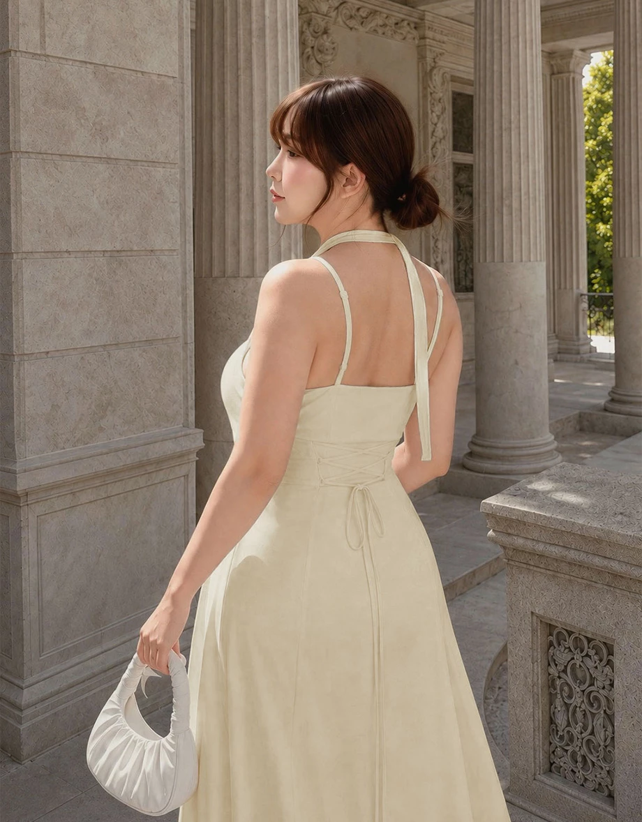 AIRY HOURGLASS Scarf Tie Draped Neckline Adjustable Strap Ruched Mesh Overlay Padded Maxi Dress AIRY HOURGLASS Scarf Tie Draped Neckline Adjustable Strap Ruched Mesh Overlay Padded Maxi Dress
