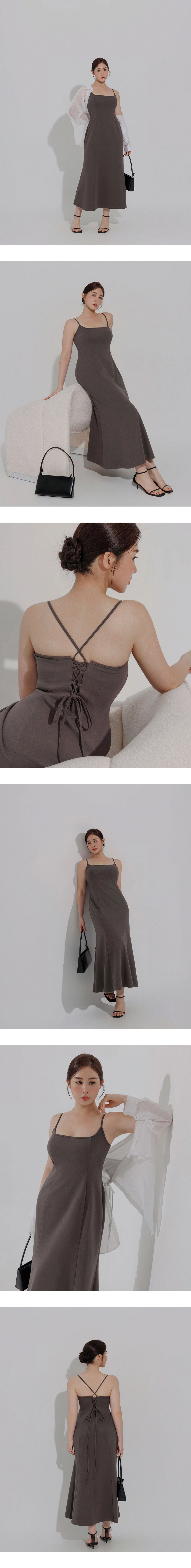 【AIR空氣棉零重力】後綁帶收腰長洋裝