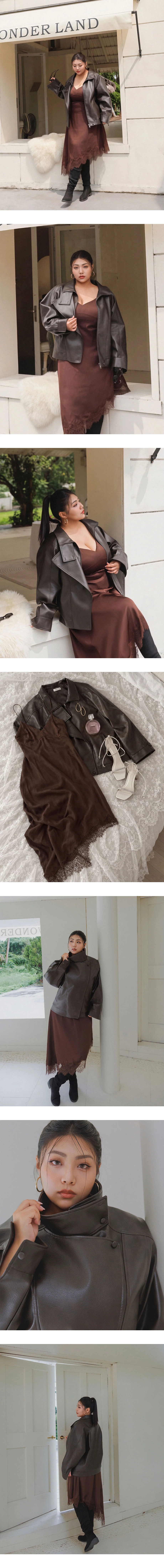 Asymmetric Zip Funnel Neck Faux Leather Biker Jacket Asymmetric Zip Funnel Neck Faux Leather Biker Jacket