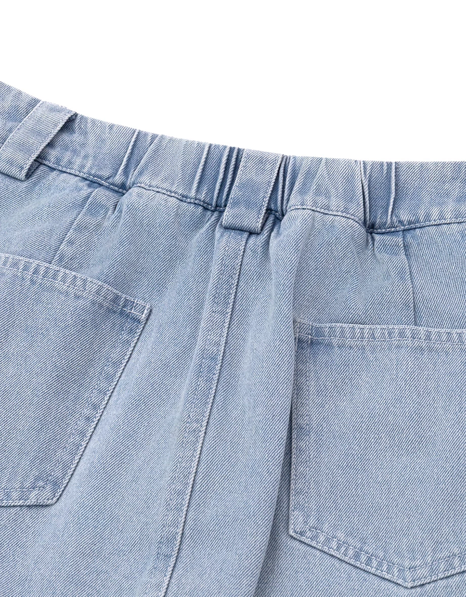 High Waist Side Slit A Line Jeans Denim Mini Skort High Waist Side Slit A Line Jeans Denim Mini Skort